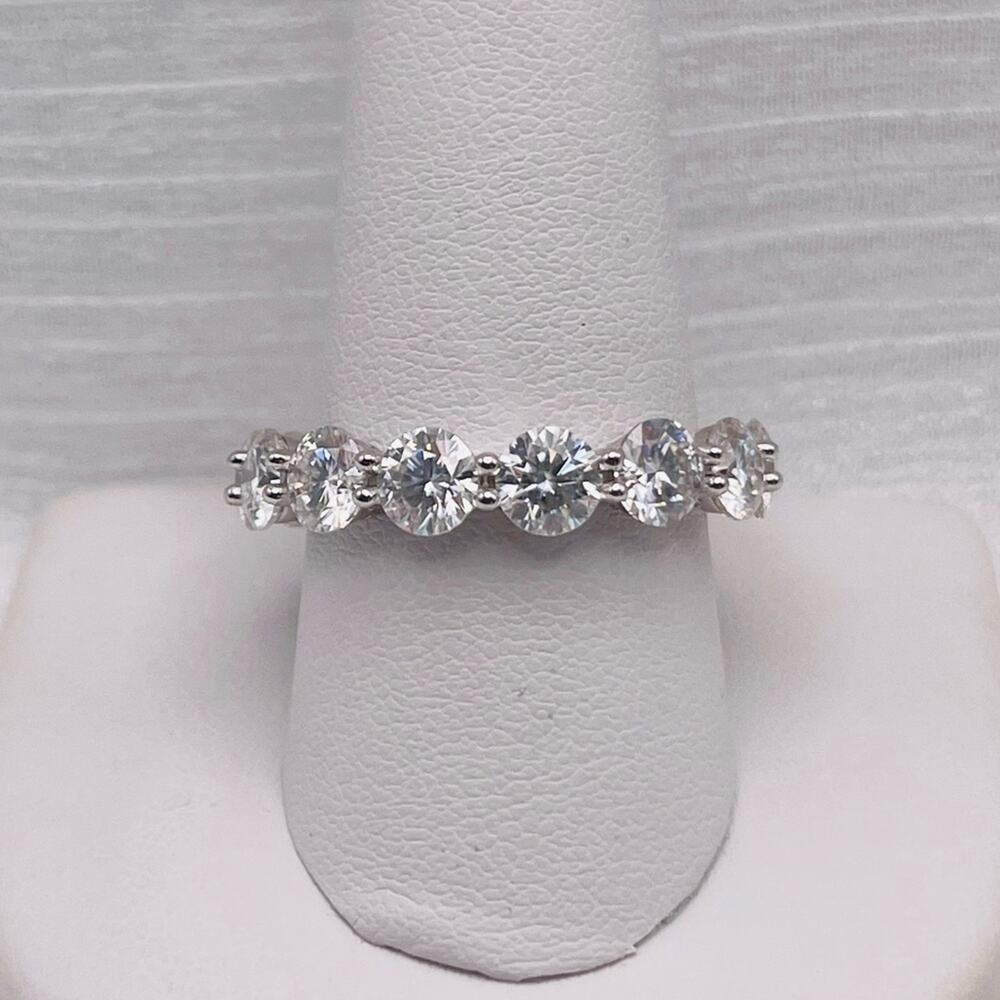 6.3 CT Moissanite Diamond Eternity Ring - Picture 2 of 2